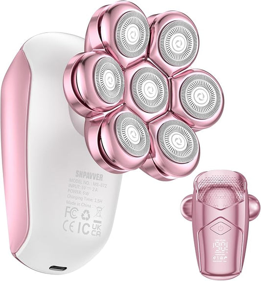 Electric Razors for Women Legs: Rechargeable Body Shaver - Waterproof Wet Dry Hair Remover - Trimmer for Lady Face Underarms Pubic-Velvo Beauty