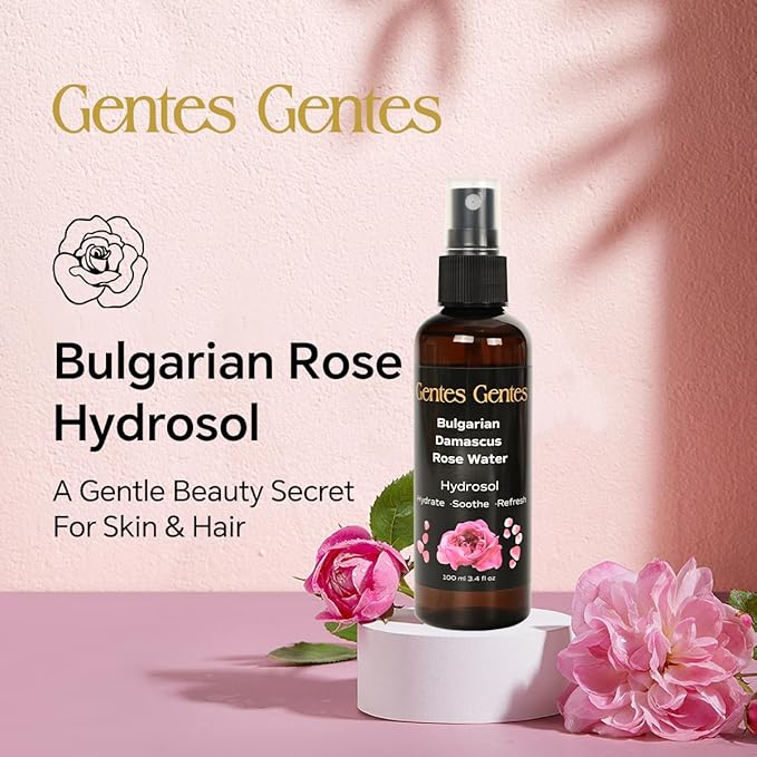 100% Pure Bulgarian Damascus Rose Water Hydrosol – Luxury Facial Toner for Hydration & Radiant Skin, Body Mist & Pillow Spray | Natural Skincare | 3.4 fl oz-Velvo Beauty