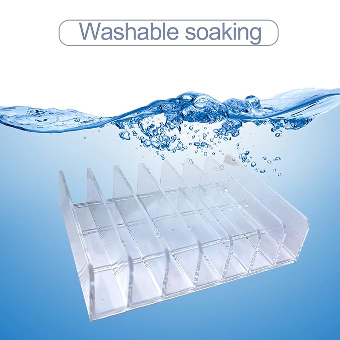 Acrylic Clear Eyeshadow Palette Organizer 7 Sectons Makeup Palette Organizer for Bathroom Countertops,Vanities-Velvo Beauty