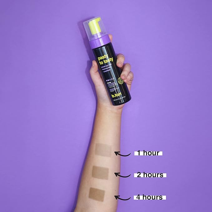 b.tan Dark Self Tanner Mousse | Pasty to Tasty -Best, 1 Hour Express, Hydrating Sunless Tanning Foam, Bronzed Glowy Skin, Face & Body, No Fake Tan Smell, 6.7 Fl Oz-Velvo Beauty