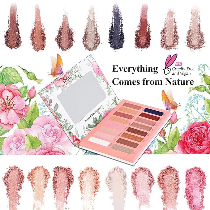 Vegan Eyeshadow Palette, Nude Eyeshadow Palette, 16 Shades Organic Eyeshadow palette high pigmented eyeshadow palette Colorful Eyeshadow Palette Long Lasting Nude Eyeshadow Shimmer Palette-Velvo Beauty