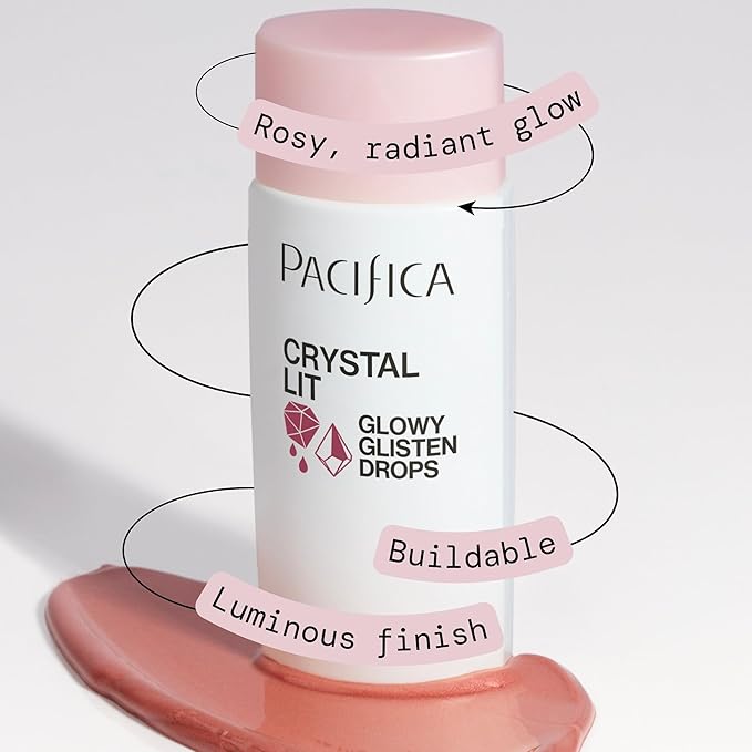 Pacifica Crystal Lit Glowy Glisten Drops – Face Makeup - Shimmery Multi-Use Liquid Blush/Highlighter for Radiant, Dewy Cheeks Luminous Glow Clean Beauty Vegan & Cruelty-Free Dermatologist Tested-Velvo Beauty