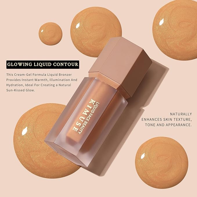 KIMUSE Soft Liquid Contour Stick, Glow Liquid Cream Bronzer, Weightless, Long-Wearing, Smudge Proof, Natural-Looking, Blendable, Bronzer Makeup-Velvo Beauty