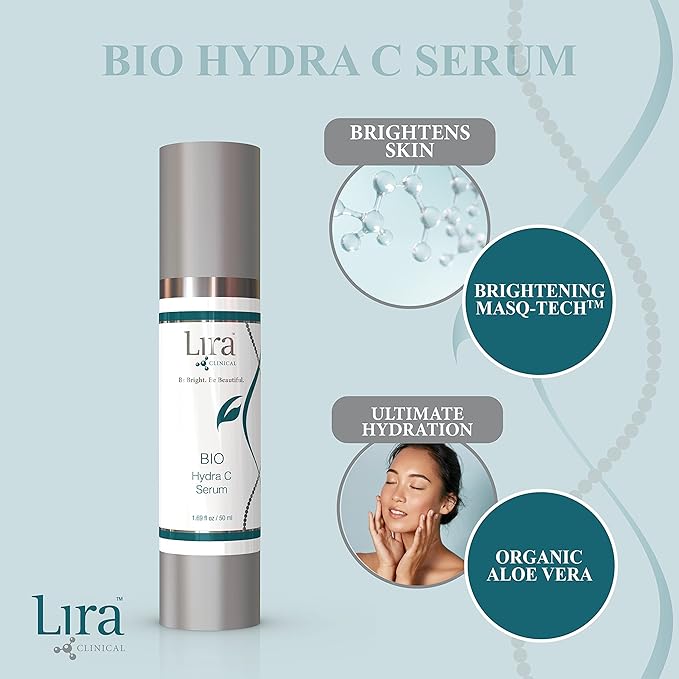 Lira Clinical BIO Hydra C Serum – Vitamin C Face Serum with Citric Acid and Plant Stem Cells – Hydrates Skin and Reduces Visible Signs of Aging – Daily Skincare Solution with Antioxidants - 50 ml-Velvo Beauty