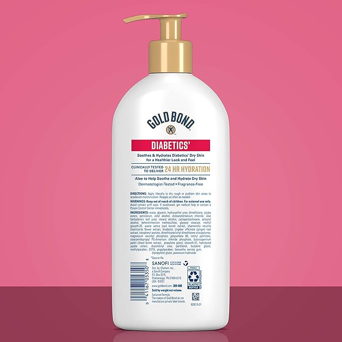 Gold Bond Diabetics' Dry Skin Relief Body Lotion, 13 oz., with Aloe to Moisturize & Soothe-Velvo Beauty