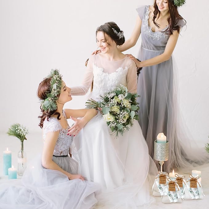 200 Pcs Baby Shower Wedding Party Favors Gift Set, 50 Pcs Baby Shower Hand Cream and 50 Lip Balm for Wedding Bridesmaid Guests Gift Supplies with 50 Organza Bag 50 Thank You Tag(Eucalyptus)-Velvo Beauty