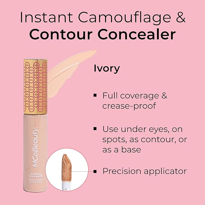 MCoBeauty Instant Concealer Camouflage & Contour, Ivory, Perfecting Contour with Flawless Coverage, Vegan, Cruelty Free Cosmetics-Velvo Beauty