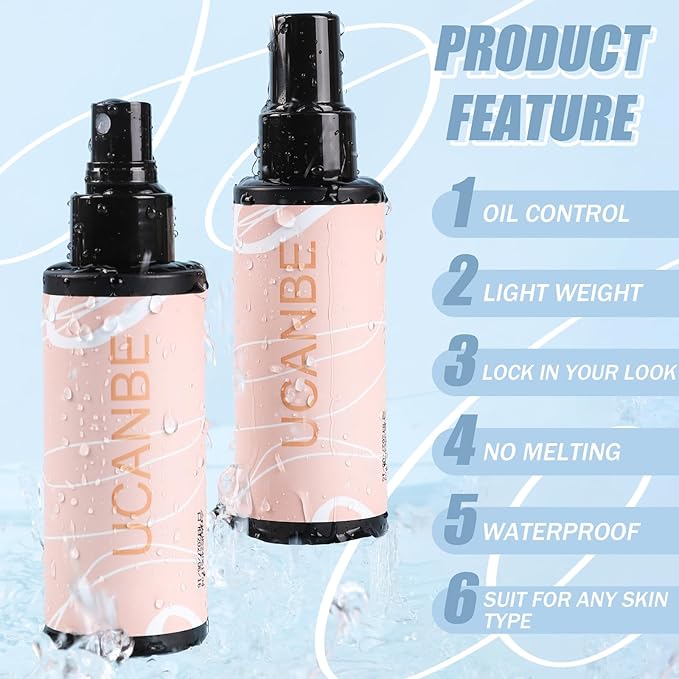 UCANBE Ultra Matte Makeup Setting Spray for Oily Skin, Long Lasting Finishing Spray for Face Make Up, Weightless Mattifying Setting Mist, 3.38 Fl.oz-Velvo Beauty