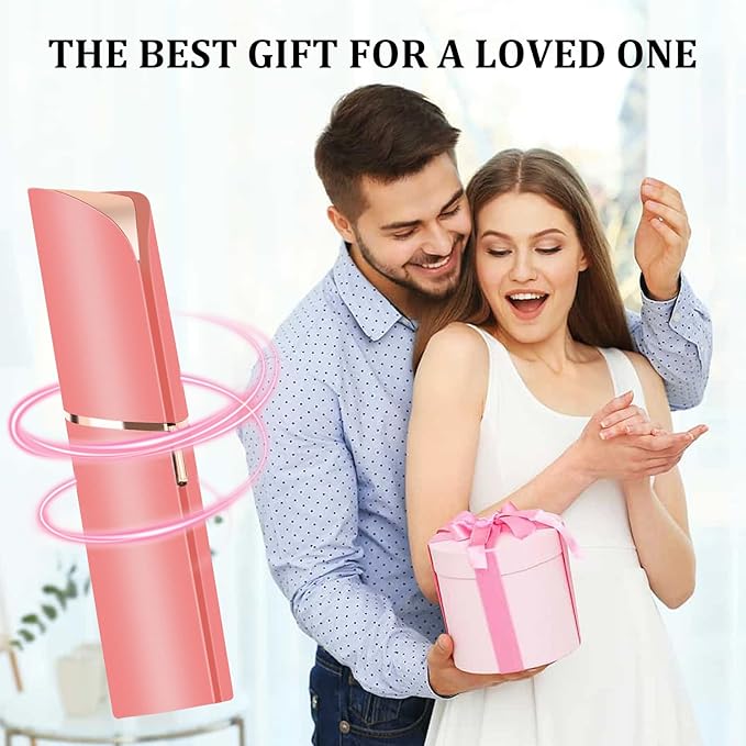 Facial Hair Removal for Women, Portable Painless Hair Remover Device, Rechargeable, with 2 Replacement Heads, for Face, Upper Lip and Chin (Rose god)-Velvo Beauty