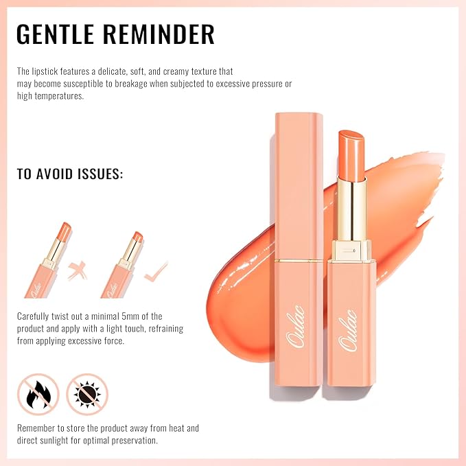 Oulac Shine Pink Lipstick for Women, 2 in 1 Glossy Light Pink Tinted Lip Balm, Hydrating Lipstick for Dry Lips, Moisture Shine Juicy Finish Vegan 2.2g/0.07oz (22)-Velvo Beauty