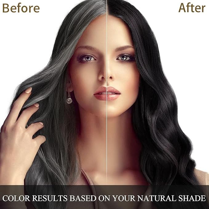 Black Hair Dye Shampoo 3 in 1 for Women/Men for Gray Coverage Instant Hair Color Shampoo Semi Permanent Champu Para Cana-Velvo Beauty