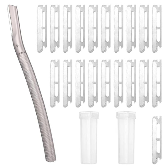 Razor for Women Face with 20PCS Blades, Razor for Face Professional, Facial Razors for Women&men Face with Blade Refills, Facial Razor, Stainless Steel Multipurpose Face Shavers-Velvo Beauty