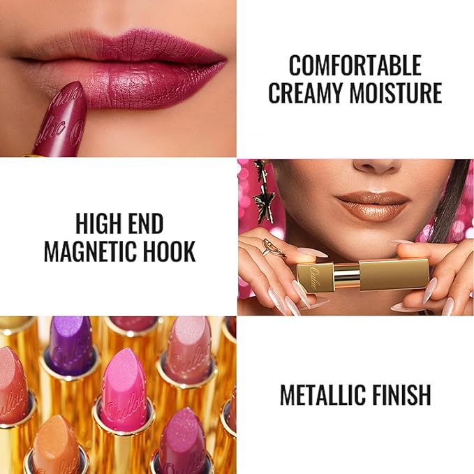 Oulac Lipstick & Lipliner Set 3PCS High Impact Lipcolor with Moisturizing Formula, Vegan Beauty, Full-Coverage Lip Color, Gift Lipstick for Women, 03+08+24-Velvo Beauty