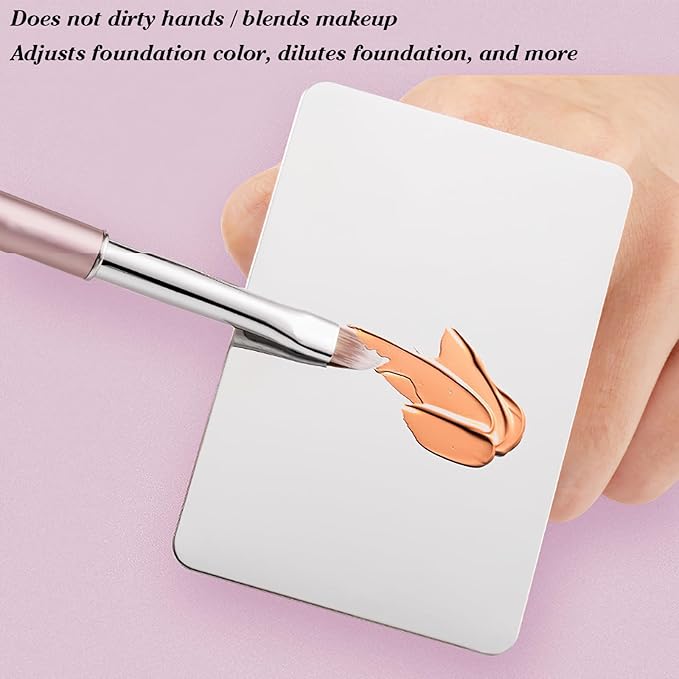 Makeup Mixing Palette, KissDate Makeup Spatula Palette with Foundation Spatula, Stainless Steel Makeup MixingTray Nail Art Palette Foundation Mixing Tray Cosmetic Spatula Makeup Palette Makeup Mixer-Velvo Beauty
