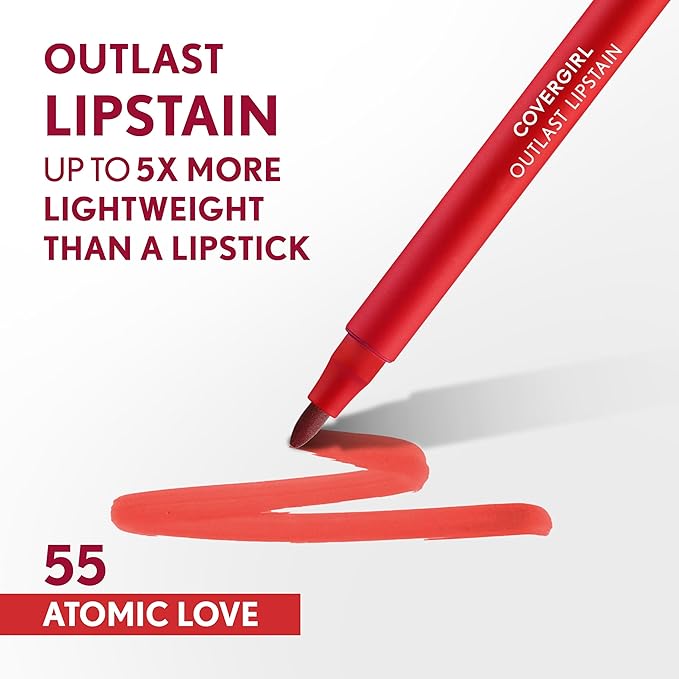 COVERGIRL Outlast Lipstain Bundle - Atomic Love 55 & Canyon 35 Colors-Velvo Beauty