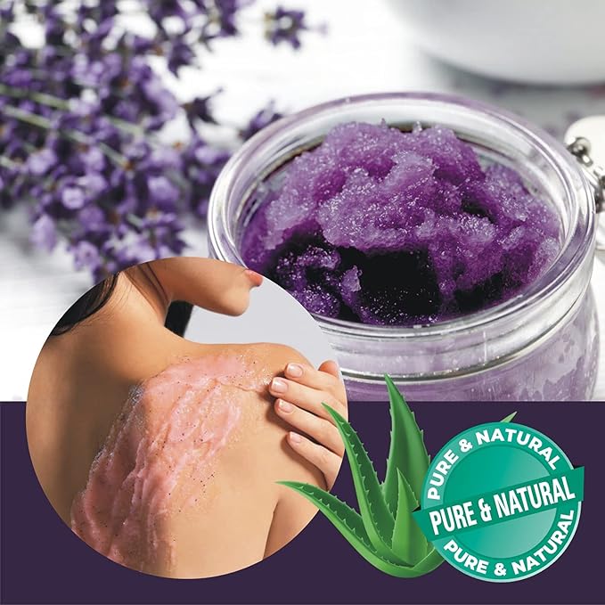 First Botany Body Scrub - Natural Exfoliating Salt Scrub & Body and Face Souffle helps with Moisturizing Skin, Acne, Cellulite, Dead Skin Scars, Wrinkles (10 fl oz, Lavender)-Velvo Beauty