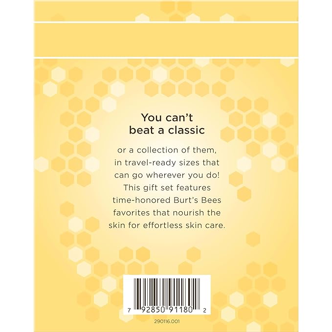 Burt's Bees Back to School Gifts Ideas, 6 College Dorm Products, Timeless Minis Set – Beeswax Lip Balm, Coconut Foot Cream, Milk & Honey Body Lotion, Deep Cleansing Cream, Res-Q Ointment & Hand Salve-Velvo Beauty