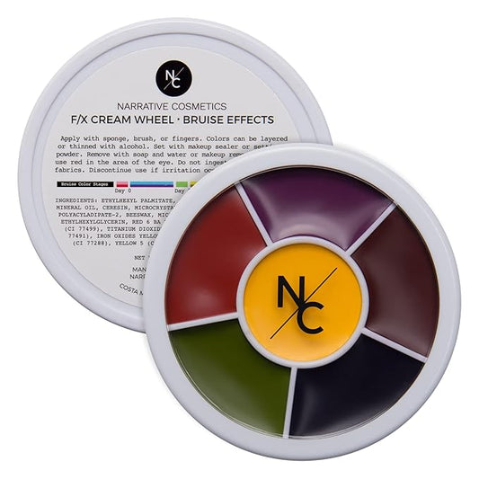 6-Color Bruise Wheel, Professional SFX Cream Makeup Palette with Foam Sponges for the Stage, Film, Costumes, Cosplay-Velvo Beauty