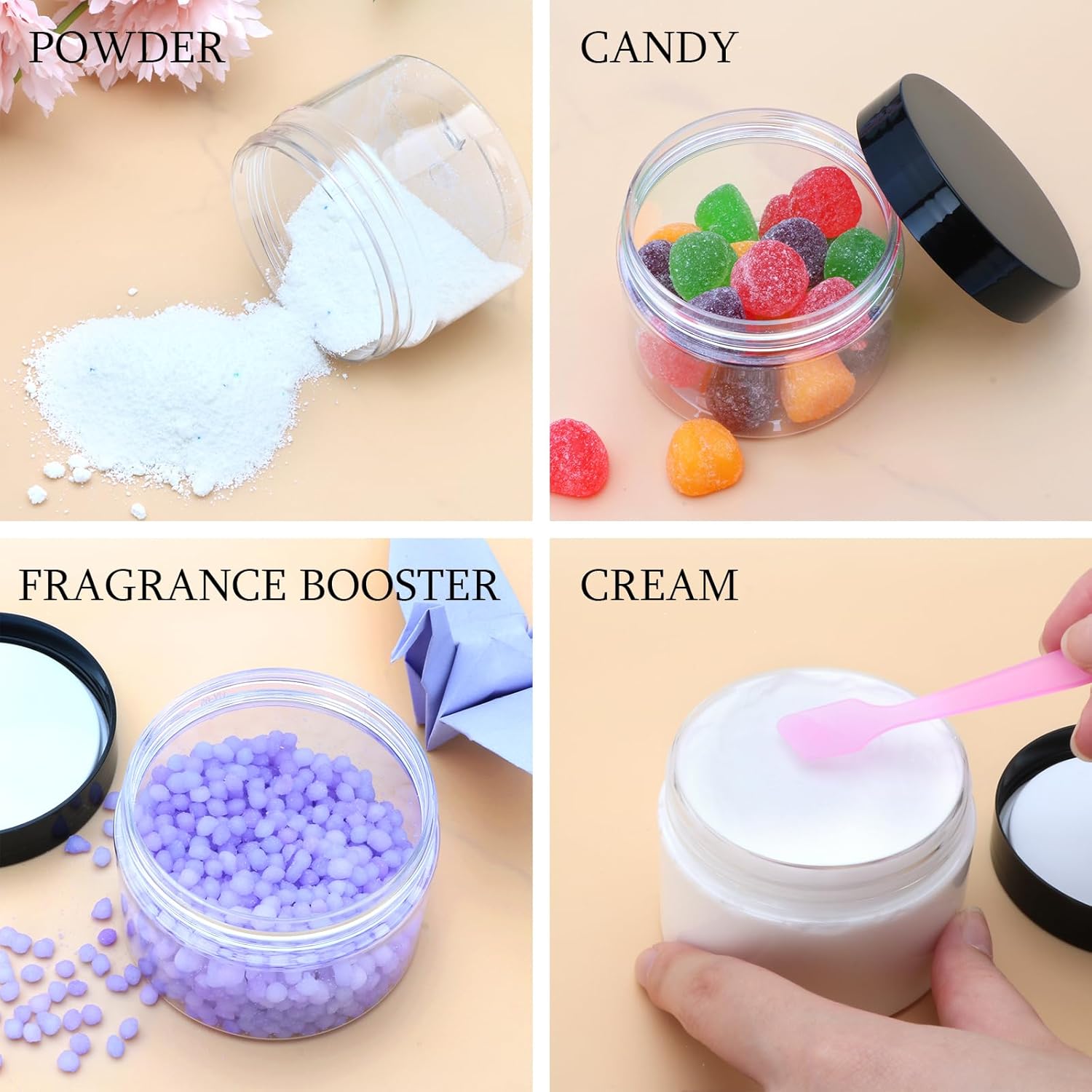 54 Pack 4oz Plastic Containers with Lids, Jars with Lids, Great for storing,lip balms, creams, ointments, cosmetics, samples-Velvo Beauty