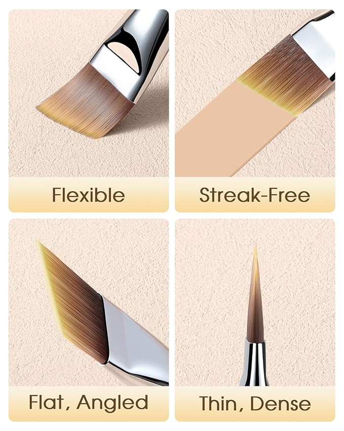 EIGSHOW Flat Foundation Brush, Vegan Synthetic Bristles, Streak Free Application, Face Makeup Brush For Blending Liquid, Cream, Face Mask (E870B)-Velvo Beauty