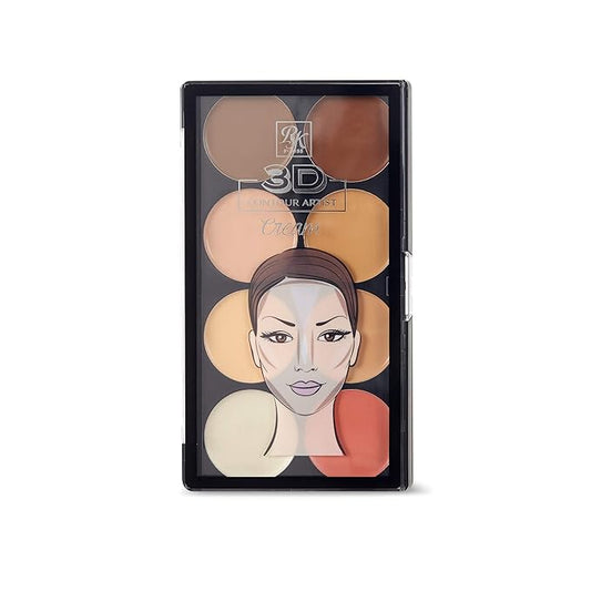 Ruby Kisses Flawless Finish with 3D Contour Cream Makeup Palette – Lightweight, Multi-Palette, Contouring Foundation, Creamy, Sculpt &Highlighting, Define Cheekbones (Light)-Velvo Beauty