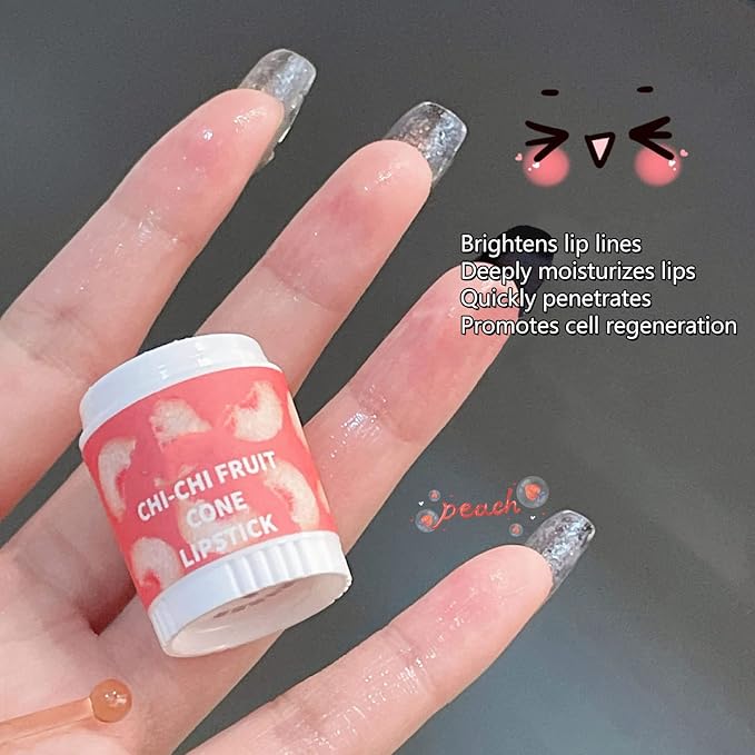 Lip Balm Cute, 3pcs Cute Ice Cream Shape Moisturizing Fragrance Wrinkle Removal Lip Care Cream for Chapped Lips Daily Use-Velvo Beauty