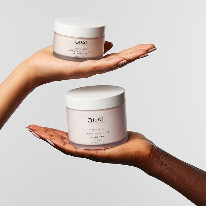 OUAI Body Cream Travel Size, Melrose Place - Hydrating Whipped Body Cream with Cupuaçu Butter, Coconut Oil & Squalane - Softens Skin and Delivers Healthy-Looking Glow - Sulfate Free Skin Care (3.4 Oz)-Velvo Beauty