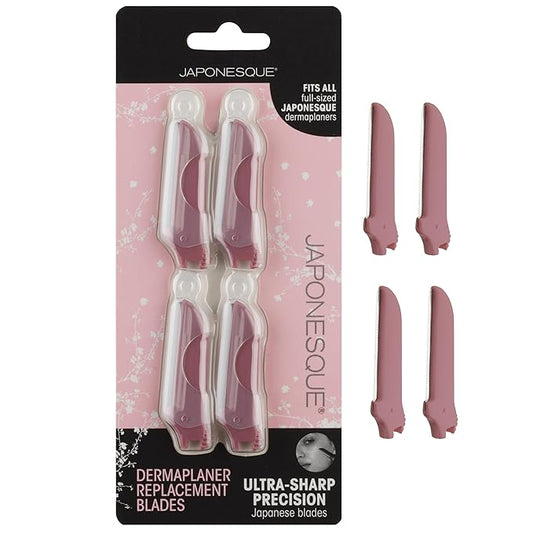 JAPONESQUE Dermaplaner Replacement Blades 4-Pack, Facial Razor Blade Heads Only-Velvo Beauty