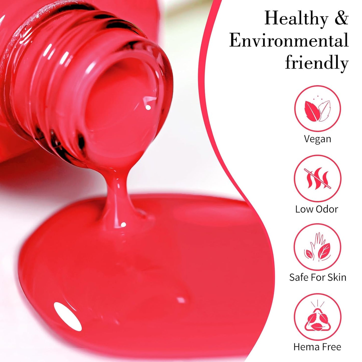 CANNI Pink Gel Polish - Hot Pink Color, 1Pcs U V Gel, Gloss Soak Off For Salon & DIY French Nail Manicure-Velvo Beauty