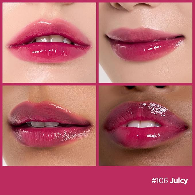 Laka Fruity Glam Tint, 4.5g/0.15 oz., Glowing Lip Stain with Wide Color Spectrum, Hydrating & Lightweight Texture, Long-Lasting Bold Stain, Non-Sticky, Vegan, K-Beauty (#106 Juicy)-Velvo Beauty