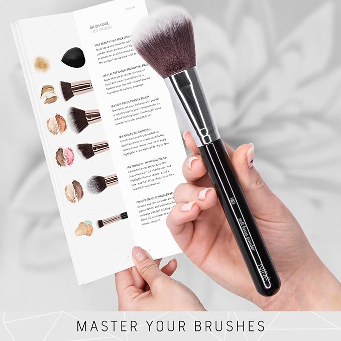 Niré Beauty 15piece Award Winning Professional Makeup Brush Set: Vegan Makeup Brushes with Case, Makeup Sponge, Brush Cleaner, Guide, Gift Box-Velvo Beauty