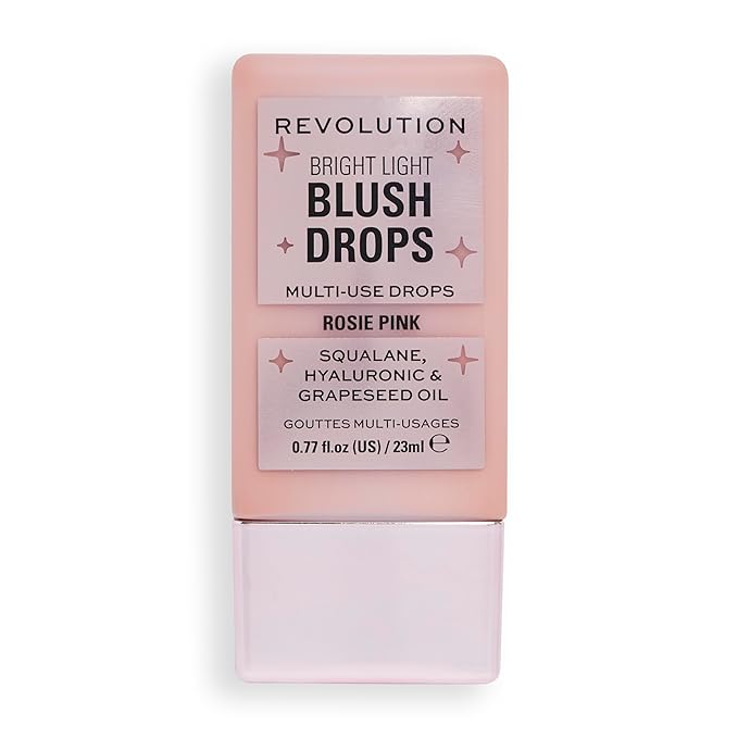 Revolution, Bright Light Blush Drops, Infused with Hyaluronic Acid, Radiant Finish, Pink Rosie, 0.77 Fl. Oz.-Velvo Beauty