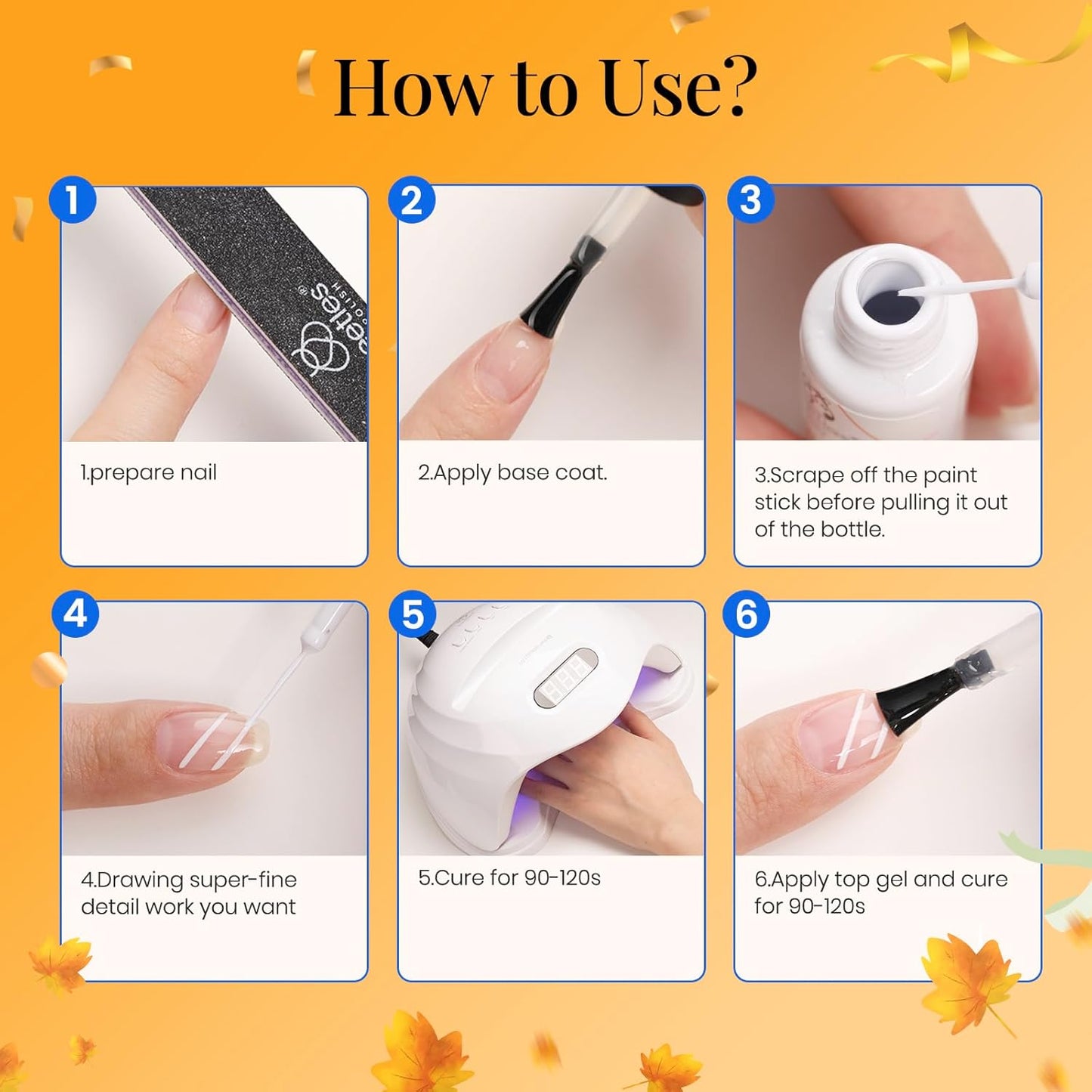 beetles Gel Polish Swirl Nail Art White Gel Liner Nail Polish 1 pcs 7ml Classic White Color Nails Art Paint for Thin French Tip Line Soak off Uv Lamp Manicure Salon-Velvo Beauty