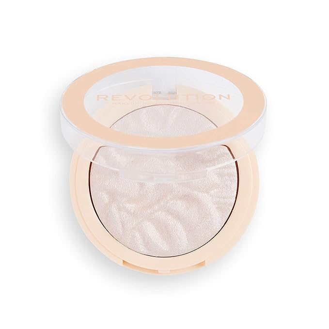 Revolution Beauty, Reloaded Pressed Powder Highlighter, Intensely Pigmented for a High Impact Dewy Finish, Peach Lights, 0.22 Oz.-Velvo Beauty