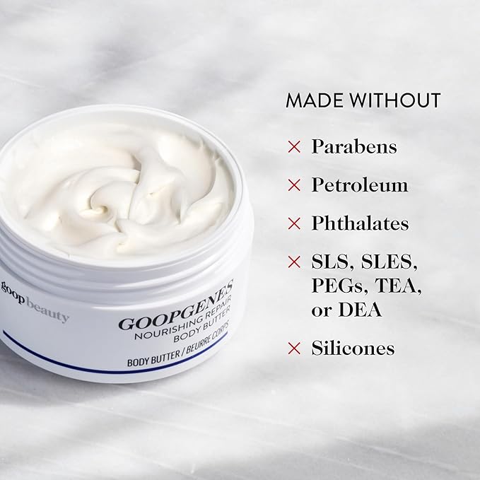 goop Beauty Body Butter | Lotion for Dry Skin | Nourishing Butters & Botanical Extracts | Hydrating & Firming Cream | 6.1 fl oz-Velvo Beauty