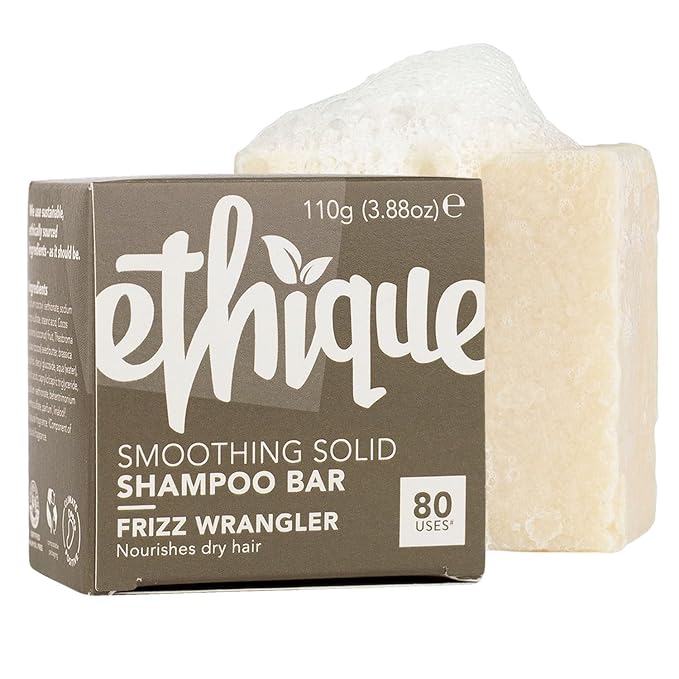 Ethique Frizz Wrangler - Smoothing Solid Shampoo Bar for Dry & Damaged Hair - Vegan, Eco-Friendly, Plastic-Free, Cruelty-Free, 3.88 oz(Pack of 1)-Velvo Beauty