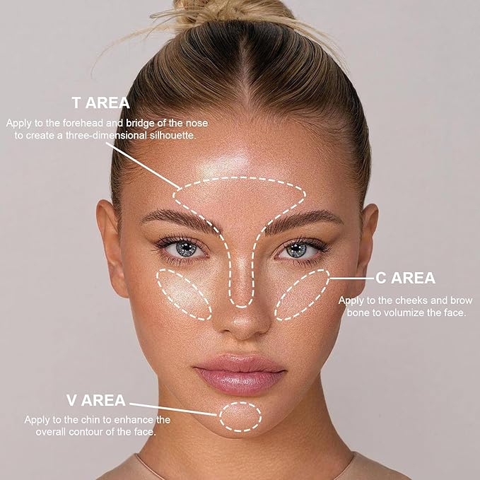 Face Highlighter Palette with Mirror, 8 Colors Glitter Eyeshadow Palette, Diamond Shimmer Glow Contour Palette for Face Highlighters & Luminizers, Long Lasting, Makeup Brush Include-Velvo Beauty