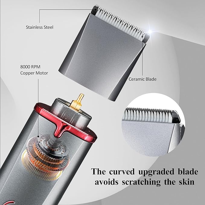 Electric Razors for Women, 3-in-1 Electric Lady Clipper Pubic Hair Trimmer-Painless Hair Removal Groomer Kit Rechargable Bikini Trimmer for Women with 3 Trimmer Heads, IPX7 Waterproof-Velvo Beauty