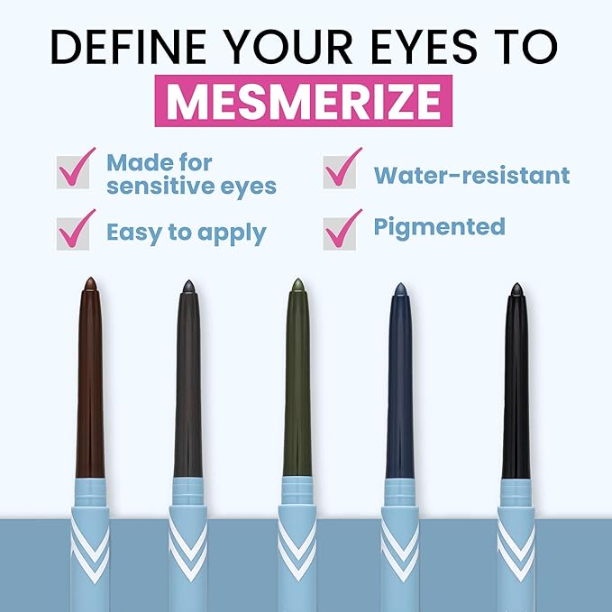 PrimeEyes Glide Eyeliner for Mature Women – Waterproof, Long-Stay and Mess-Proof – Gel Creme Texture, Discreet Sharpener and Effective Smudger (Emerald)-Velvo Beauty