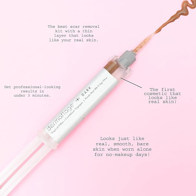 Dermaflage Scar Filler Kit - Bronze Dark - Deep Scar Cover and Waterproof Concealer for Acne Scars Wrinkles, and Ice Pick Scars Makeup, 1 mo supply-Velvo Beauty