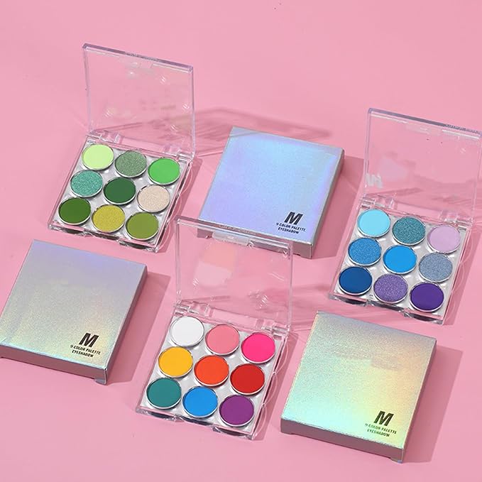 Mattew Eyeshadow Palette 9 Colors Cool Toned Matte Glitter Eyeshadow Palette (Color 02)-Velvo Beauty