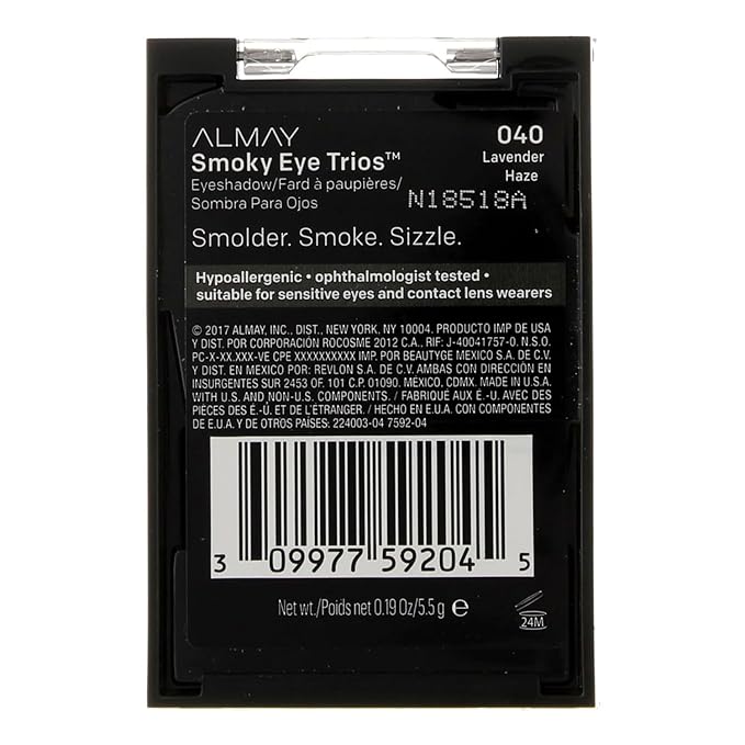 Almay Shadow Trio Palette, Longlasting Smoky Eyeshadow Makeup, Three Shades, Hypoallergenic, 040 Lavender Haze, 0.087 oz-Velvo Beauty