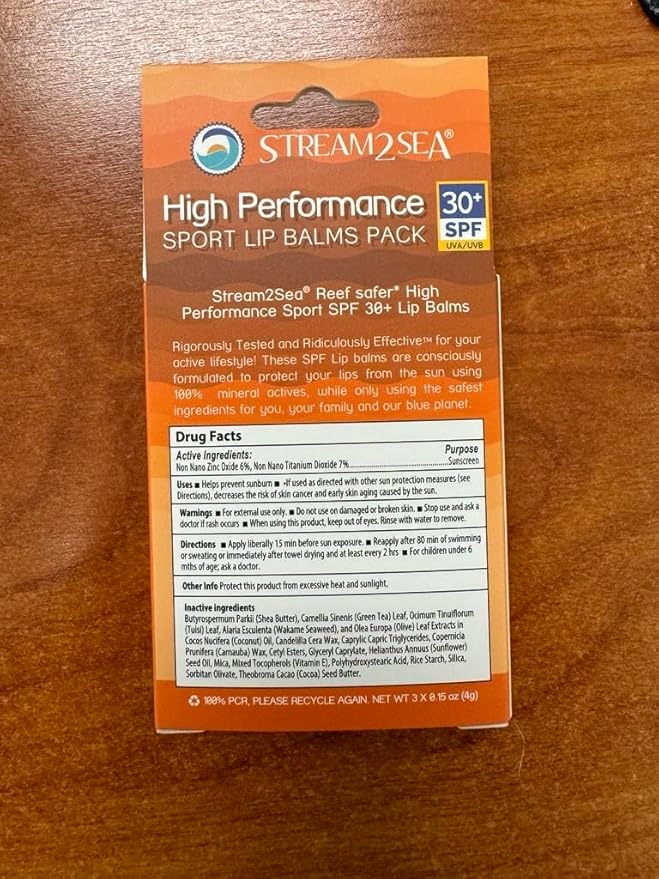 STREAM 2 SEA SPF 30 Organic Lip Balm Set, Reef Safe Cherry Vanilla, Naturally Naked and Cucumber Mint, Moisturizing + Sun Protect Outdoor Lip Balm For Beach and Sports, Paraben Free Lip Moisturizer-Velvo Beauty