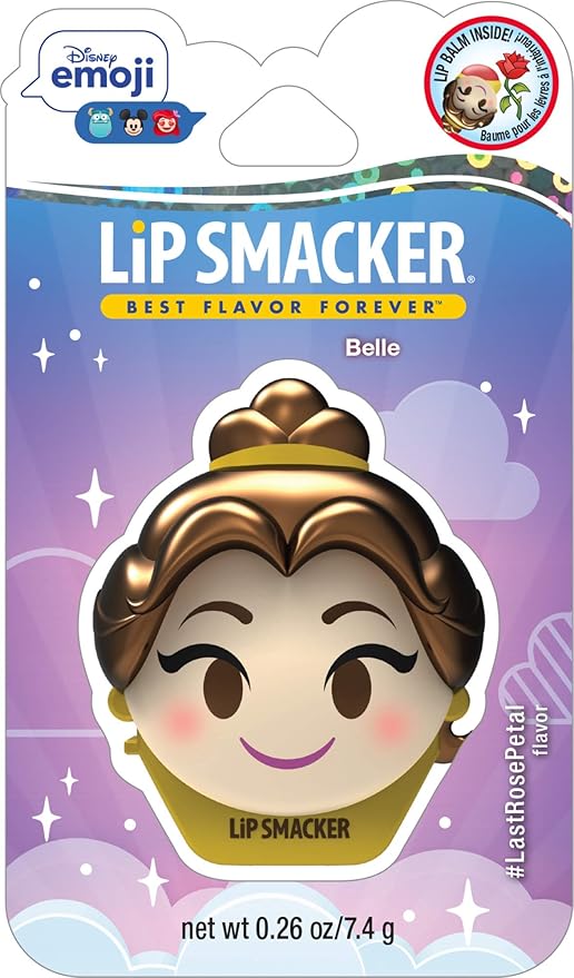 Lip Smacker Disney Beauty And The Beast Belle Emoji Flavored Lip Balm, Belle, Last Rose Petal, Clear, For Kids-Velvo Beauty
