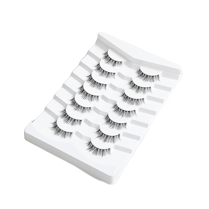Natural Lashes Wispy Lashes Everyday Natural Look Flared Eyelashes False Eye Lashes Soft Fluffy Lashes False Eyelashes 7 Pairs D20-Velvo Beauty