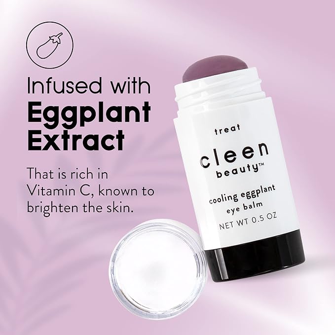Cleen Beauty Cooling Eggplant Eye Balm | Under Eye Stick | Dark Circles Under Eye Treatment for Women | Puffy Eyes Treatment - Paraben Free | 0.5 Oz-Velvo Beauty