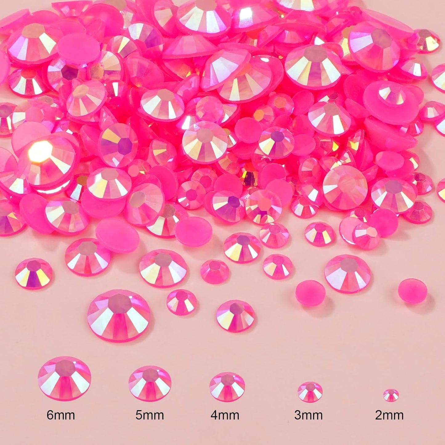 Canvalite 25000PCS Resin Jelly Rhinestones for Crafting,Hot Pink AB Flatback Gems, Bedazzling Crystal with 5x2.5g B7000 Jewelry Glue and Tweezers Dotting Pen for DIY Crafts Clothing Shoes Nail Art-Velvo Beauty