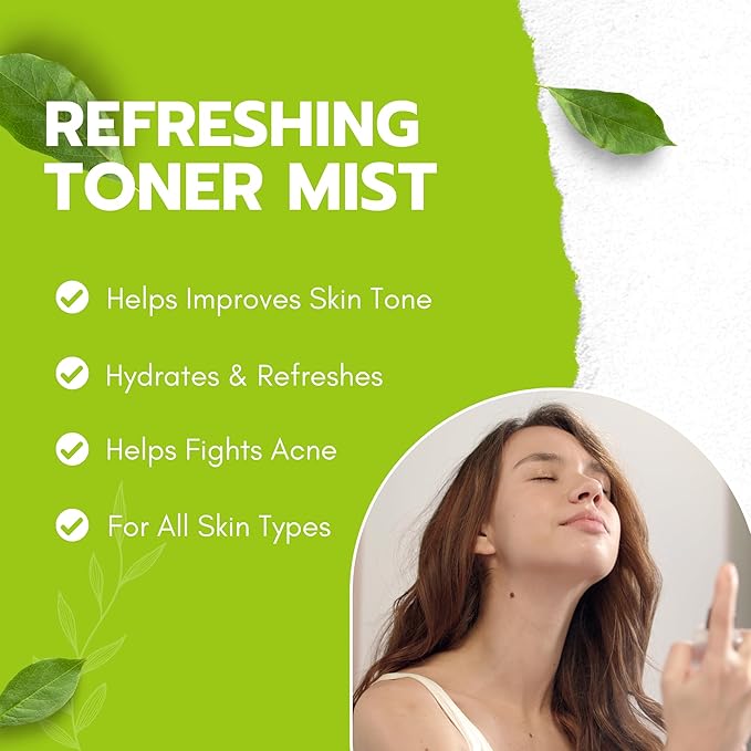 Green Tea Matcha Facial Toner with Rose Petal, Refreshing, and Soothing Face Toner, with Rose Oil, Aloe Vera,120ml-Velvo Beauty