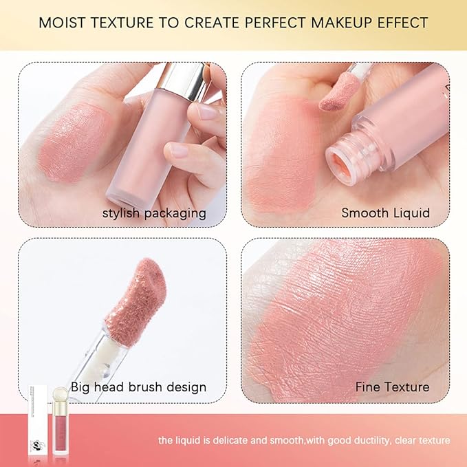 Liquid Blush for Cheeks, Soft Cream Face Blush Makeup, Natural Matte Finish Looking, Smudge Proof, Moisturizing Face Blush Stick for Cheek Tint-Velvo Beauty