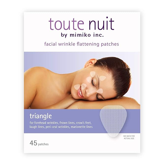 Toute Nuit Wrinkle Patches – Triangle – Face Tape for Forehead, Eyes & Lips – Hypoallergenic Anti Wrinkle Patches – 45 Count, Made in USA-Velvo Beauty